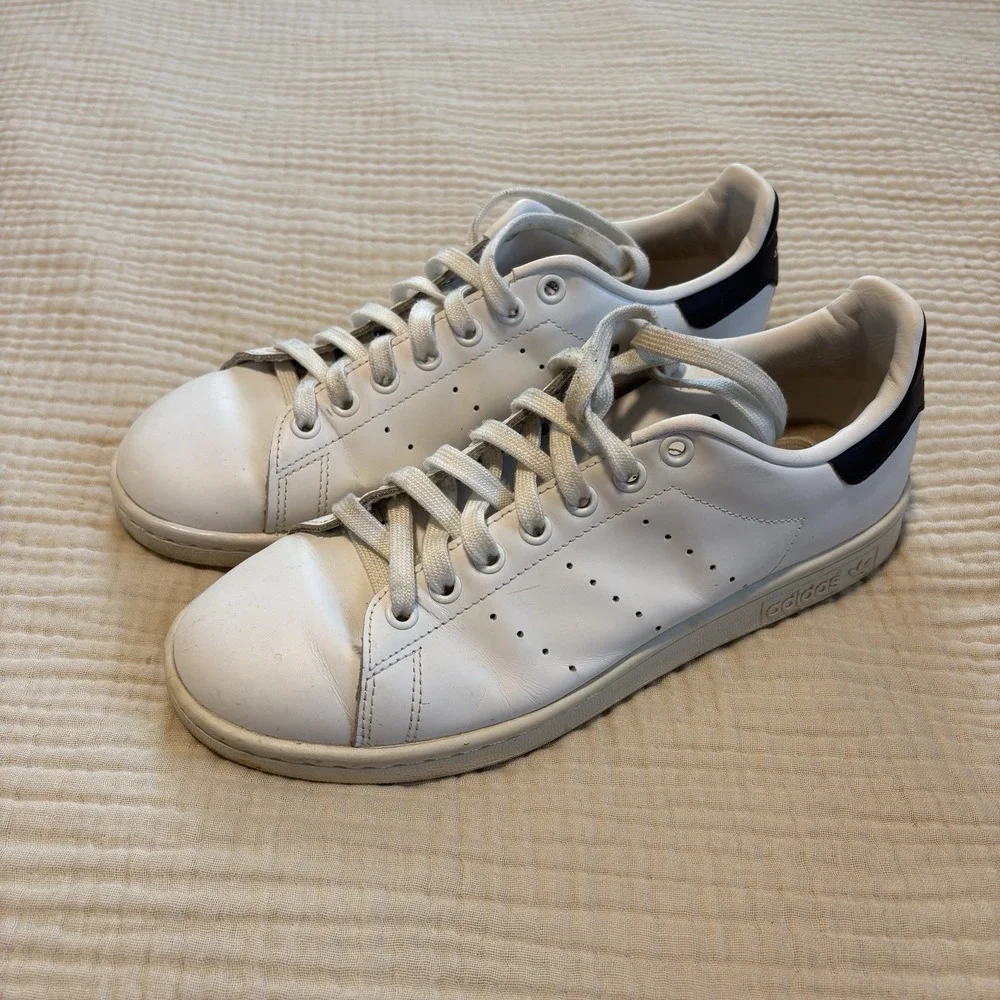 Adidas Stan Smith Sneaker Cloud White Navy Mens Size 7.5 Athletic‎ Sports